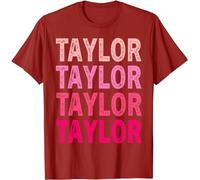 OrcoW Personalized Name Taylor I Love Taylor T-Shirt Graphic T-Shirt Men Printed T Shirts Personalised Unisex (Red,XS)