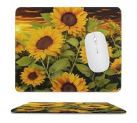OrcoW Sun FlowerMouse Pad with Non-Slip Rubber Base Square Computer Mousepad Comfortable Gaming Mouse Pad Waterproof Mouse Mat for Laptop9.8 x11.8