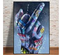 ORCOW Wall Art, Posters Prints Art Canvas Painting Middle Finger Gesture Art Posters And Prints Wall Art Pictures For Living Room Home Decor Posters For Room Aesthetic 40X60Cm