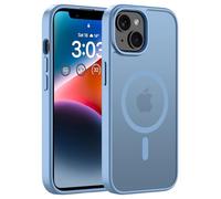 ORDA Magnetic Case for iPhone 14 6.1 Inch Compatible with MagSafe, for iPhone 14 Case Translucent Matte Mobile Phone Case Back Thin Shockproof Protective Case Light Blue
