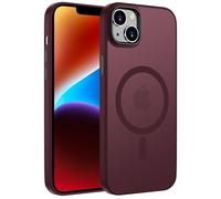 ORDA Magnetic Case for iPhone 14, 6.1 Inch, Compatible with MagSafe, Translucent Matte, Anti-Fingerprint, Anti-Slip, Wireless Charging Compatible, Plum