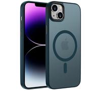 ORDA Magnetic Case for iPhone 14, Translucent Matte, Anti-Fingerprint, Dark Blue