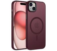 ORDA Magnetic Case for iPhone 15, 6.1 Inch, Translucent Matte, Anti-Fingerprint, Anti-Slip, Wireless Charging Compatible, Plum