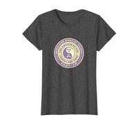 Ordained Dudeist Priest Emblem Tee Shirt T-Shirt, Women, Dark Heather Grey, Large