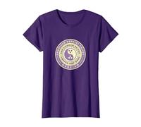 Ordained Dudeist Priest Emblem Tee Shirt T-Shirt, Women, Purple, Large