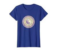 Ordained Dudeist Priest Emblem Tee Shirt T-Shirt, Women, Royal Blue, Medium