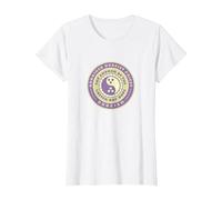 Ordained Dudeist Priest Emblem Tee Shirt T-Shirt, Women, White, Medium