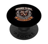 Ordained to Grill Christian Dad BBQ Faith Humor PopSockets Adhesive PopGrip