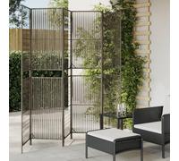 Ordellia 6-Piece Grey Poly Rattan Screen Freestanding and Foldable, 294 x 200 cm Room Divider, Privacy Screen, Divider for Bedroom, Living Room, Office and Home Office