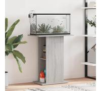 Ordellia Aquarium Stand Grey Sonoma Wood Material 60.5 x 36 x 72.5 cm, Base Cabinet with Storage Space, Shelf and Frame for Aquarium, Terrarium, Living Room, Office, Space-Saving