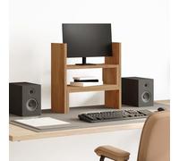 Ordellia Artisan Oak Adjustable Desk Organiser Made of Wood Material, 40 x 17 x 41 cm, Freestanding for Laptop, Monitor, Workplace, Office and Home Office with 20 kg Load Capacity