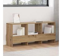 Ordellia Artisan Oak Magazine Rack Made of Wood 102 x 30 x 45 cm with Magazine Rack and Additional Shelf for Living Room, Office, Hallway, Waiting Room and Entrance