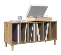 Ordellia Artisan Oak Record Cabinet Made of Wood Material and Solid Eucalyptus Wood, 100 x 38 x 48 cm, Storage Space for Record Players, TV Cabinet, Sideboard
