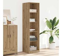 Ordellia Artisan Oak Wardrobe Made of Wood Material 50 x 50 x 200 cm with 5 Compartments Space Saving for Bedroom, Hallway and Dressing Room, Storage Space and Clothes Rail