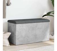 Ordellia Bench with Storage Space Concrete Grey Wood Material 82 x 42 x 45 cm, Padded Cushion, Chest Bench for Hallway, Living Room and Entrance Area, Maximum Load 110 kg