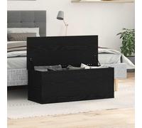Ordellia Black Oak Effect Wooden Storage Box, 102 x 35 x 35 cm, Indoor, Modern Lid Box with Storage Space for Living Room, Bedroom, Home, Office and Folder Shelf