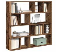 Ordellia Bookcase Room Divider in Old Wood Look, 105 x 24 x 102 cm, Wood Composite, Freestanding, Opaque for Living Room, Bedroom, Office and Home Office with Wall Mount