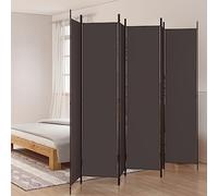 Ordellia Brown Fabric Room Divider 300 x 220 cm, 6 Pieces, Folding, Freestanding, Opaque, for Living Room, Bedroom, Office, Home Office and Privacy