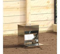 Ordellia Chicken Pedal Feeder Silver Galvanised Steel 33 x 42 x 40 cm, 10 kg Capacity, Weatherproof and Waterproof for Indoor and Outdoor Use, Reduces Feed Loss for Poultry