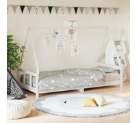 Ordellia Children's Bed, White, 90 x 200 cm, Made of Solid Pine Wood, House Bed with Slatted Frame, Low Bed Frame for Children from 4 Years, Suitable for Children's Room, Rest and Sleep