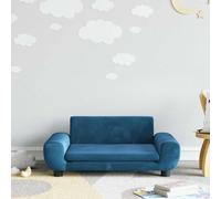 Ordellia Children's Sofa Blue Velvet 70 x 45 x 33 cm with Foam Padding, Pine Frame for Children's Room, Bench and Cosy Reading Corner