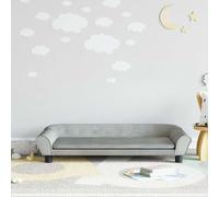 Ordellia Children's Sofa Light Grey 100 x 50 x 26 cm Velvet with Foam Padding, Seat 77 x 38 cm, Pine Wood Frame, 50 kg Load Capacity for Children's Room and Cosy Rest