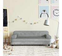 Ordellia Children's Sofa Light Grey Velvet 90 x 53 x 30 cm Foam Padding Solid Pine Wood for Children's Bedroom Load Capacity 50 kg 3 to 6 Years Cosy Seat