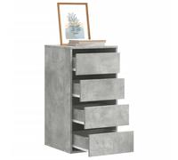 Ordellia Concrete Grey Chest of Drawers Made of Wood 40 x 41 x 76 cm, 4 Drawers, Cabinet and Sideboard with Storage Space for Hallway, Living Room, Bedroom, Office and Everyday Storage