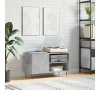 Ordellia Concrete Grey Panel Cabinet Made of Wood Material and Iron, 85 x 38 x 48 cm, for Record Record Media Storage TV Lowboard Sideboard Hifi Rack, Living Room, Home Cinema, Storage Space
