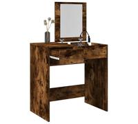 Ordellia Dressing Table, Cosmetic Table, Vanity Table with Makeup Mirror, Drawer and Storage Space, Smoked Oak Made of Wood Material, 73 x 46.5 x 120 cm for Bedroom and Dressing Room