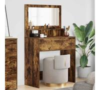 Ordellia Dressing Table, Dressing Table, Cosmetic Table, Make-Up Table with Makeup Mirror Drawer and Storage Space, Smoked Oak, Wood Material, 80 x 39.6 x 135 cm, for Bedroom and Dressing Room