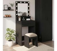 Ordellia Dressing Table in Black Oak Look with LED Mirror, 2 Drawers, Wood Material and Storage Space for Bedroom, Modern, Space-Saving 50 x 41 x 135 cm