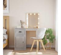 Ordellia Dressing Table with LED Lights, Concrete Grey, Dressing Table with Mirror, Vanity Unit Made of Wood Material, 90 x 42 x 132.5 cm, Drawer, Storage Space for Bedroom and Dressing Room