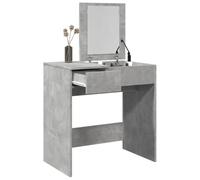 Ordellia Dressing Table with Mirror Concrete Grey Made of Wood Material 1 Drawer and 3 Compartments 73 x 46.5 x 120 cm Space-Saving for Bedroom and Dressing Room
