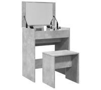 Ordellia Dressing Table with Stool, Concrete Grey, Dressing Table with Mirror and 1 Compartment, Cosmetic Table Made of Wood Material, 60 x 40 x 113.5 cm, Storage Space for Bedroom and Dressing Room