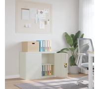 Ordellia Filing Cabinet Light Grey Powder-Coated Steel 90 x 40 x 70 cm with Shelf, Lockable Doors and 2 Keys for Office, Home Office, Law Firm, Archive and Organised Storage