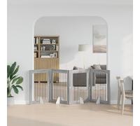 Ordellia Folding Dog Gate with Stand, Grey Sonoma Wood Material, 321 cm Total Length, Set of 4, Dog Kennel for Indoor, Dog Run, Outdoor Enclosure, Puppy Run, Space Saving and Portable