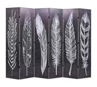 Ordellia Folding Room Divider Screen 228 x 170 cm, Freestanding Opaque Privacy Screen Made of Wood and Fabric, Foldable as a Screen for Living Room, Bedroom, Office and Home Office