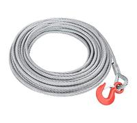 Ordellia Galvanised Steel Wire Cable 20 m 11 mm Diameter 1600 kg Load Capacity with Safety Sling Hook for Winch, Winch, Hand Winch and Material Transport in Workshop or Construction Site