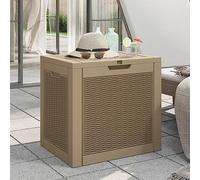 Ordellia Garden Box Light Brown Polypropylene 118 L, Storage Box with Lid and Handles, Weatherproof for Garden, Patio, Balcony, Pool, Cushion Box and Storage Box for Storage Space