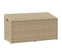 Ordellia Garden Storage Box, Beige, 110 x 50 x 58 cm, Poly Rattan, Weatherproof, UV-Resistant, with Lid and Storage Space for Garden, Patio, Balcony, Pool Cushion Pad