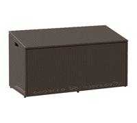 Ordellia Garden Storage Box Brown Made of Poly Rattan 110 x 50 x 58 cm, Weatherproof and UV-Resistant, with Lid, Storage Space and Waterproof Inner Bag for Patio, Balcony, Pool and Garden