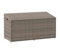 Ordellia Garden Storage Box, Grey, Poly Rattan, 110 x 50 x 58 cm, Cushion Box for Patio, Balcony and Pool, Weatherproof with Lid, Storage Space and Removable Bag