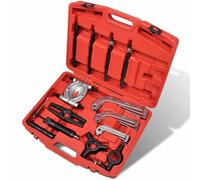 Ordellia Hydraulic Puller Tool Set 25 Pieces with Bearing Separator, 10 Ton Cylinder, Beam, Centring Adapter, Track Puller and Case for Disassembly, Assembly, Workshop and Garage