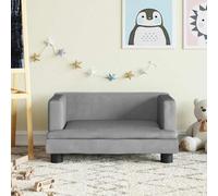 Ordellia Light Grey Velvet Children's Sofa for Nursery 60 x 40 x 30 cm Padded with Foam Solid Pine Wood Load Capacity 50 kg Cosy Seat for 3 to 6 Years