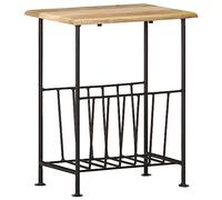 Ordellia Magazine Rack Made of Solid Wood Mango and Steel 40 x 30 x 50 cm, Magazine Stand with Shelf, Newspaper Rack for Living Room, Office, Hallway, Waiting Room, Robust and Versatile
