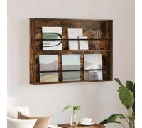 Ordellia Magazine Shelf Smoked Oak 100 x 12 x 70 cm Wood Material Wall Mounted Magazine Rack Magazine Rack Magazine Rack Brochure Stand Catalogue Holder