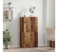 Ordellia Office Cabinet Black Oak Effect Filing Cabinet with 2 Shelves and 2 Hinged Doors, 60 x 32 x 115 cm Wood Material for Office, Home Office, Law Firm, Archive and Organised Storage
