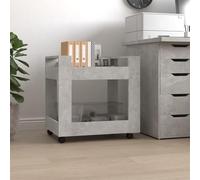 Ordellia Office Trolley Concrete Grey Made of Wood Material 60 x 45 x 60 cm Trolley with 2 Open Compartments, Under-Sink Organiser for Office and Dining Room