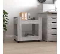 Ordellia Office Trolley Grey Sonoma Wood Material 60 x 45 x 60 cm Trolley with Wheels and Brakes, Storage Space for Office Desk Tidy